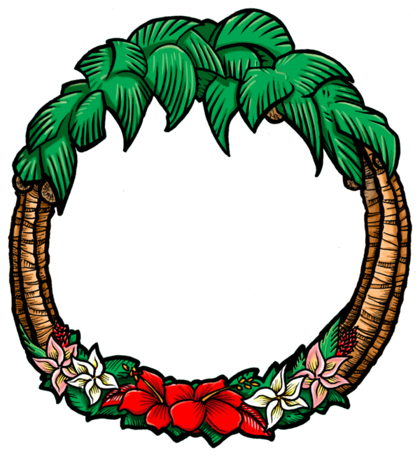 Transparent Wreath Hawaii Christmas Day Leaf Tree for Christmas