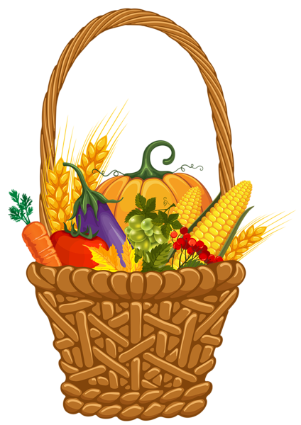 Transparent Basket Harvest Autumn Flower Commodity for Thanksgiving