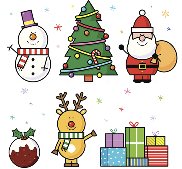 Transparent Santa Claus Christmas Cartoon Christmas Decoration Font for Christmas