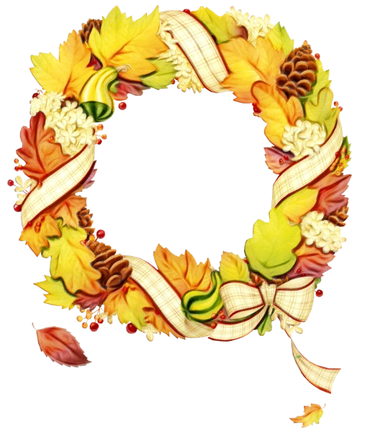 Transparent Thanksgiving
 Painting
 Pumpkin
 Leaf Wreath for Thanksgiving