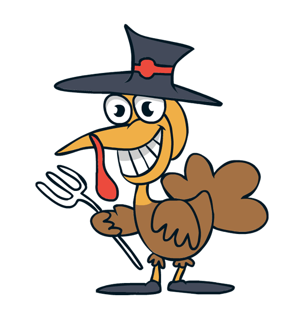 Transparent Turkey Meat Cartoon Thanksgiving Beak Plant for Thanksgiving