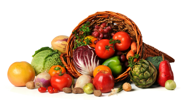 Transparent Fruit Cornucopia Vegetable Natural Foods for Thanksgiving