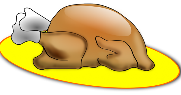 Transparent Cartoon Turkey Meat Drawing Yellow Nose for Thanksgiving