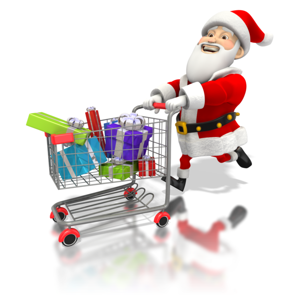 Transparent Santa Claus Shopping Shopping Cart Play Toy for Thanksgiving