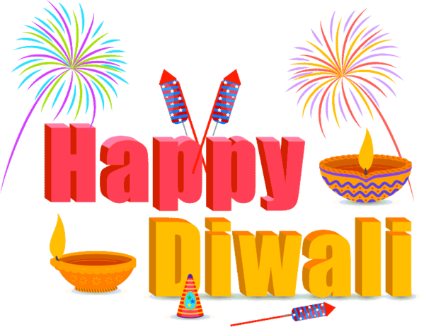 Transparent Happy Diwali Diwali Navaratri Text Yellow for Diwali