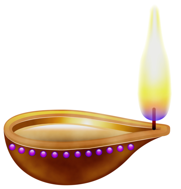Transparent Tableware Purple Wax Yellow Lighting for Diwali