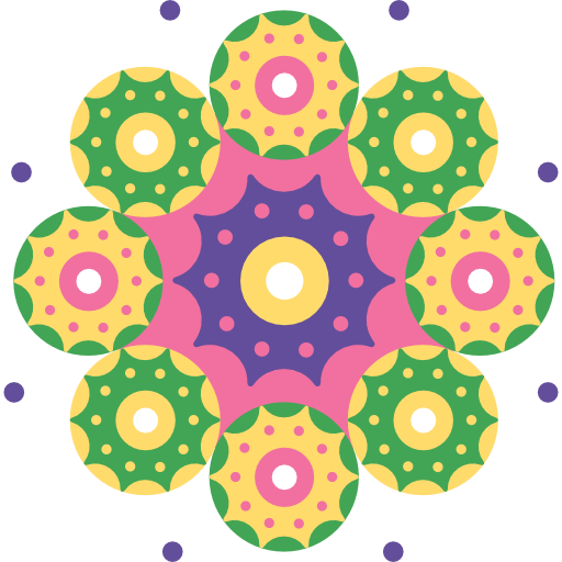 Transparent Rangoli Kolam Symbol Flower Symmetry for Diwali