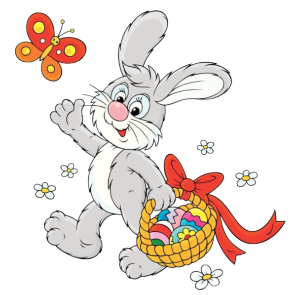 Transparent Easter Bunny Easter Basket Hare Flower for Easter
