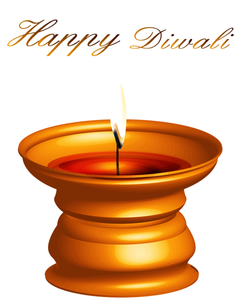 Transparent Diwali Candle Holiday Orange Wax for Diwali