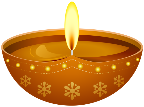 Transparent Diwali Diya Candle Yellow Bowl for Diwali