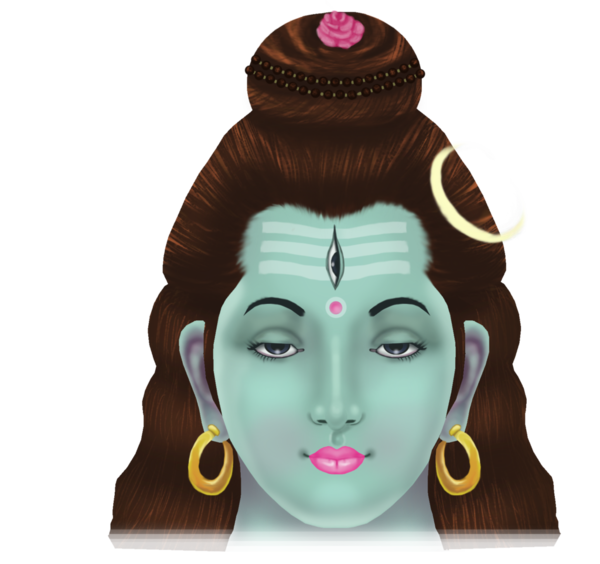 Transparent Shiva Ganesha Drawing Forehead Head for Dussehra