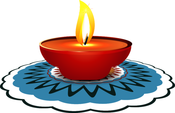 Transparent Rangoli Candle Blue Cup Wax for Diwali