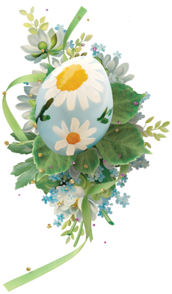 Transparent Floral Design Easter Egg Easter Flower for Easter