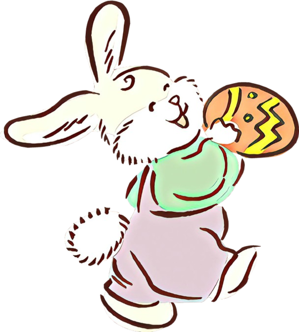 Transparent Rabbit Easter Bunny Hare Cartoon for Easter