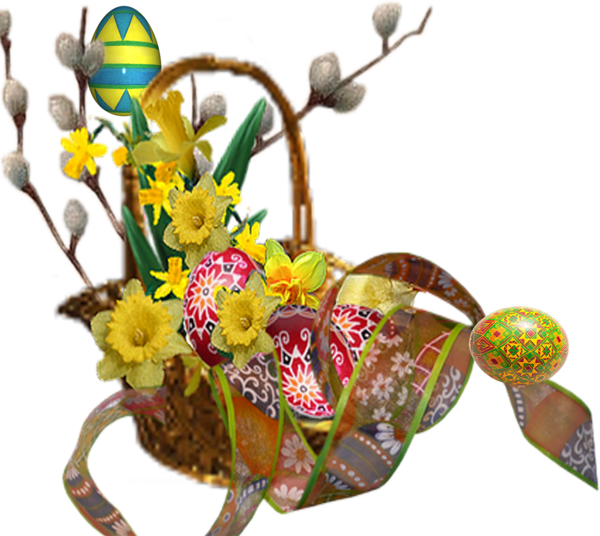 Transparent Easter Bunny Easter Paschal Greeting Plant Flower for Easter