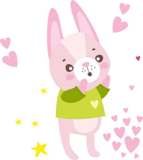 Transparent Rabbit Easter Bunny Drawing Pink for Easter