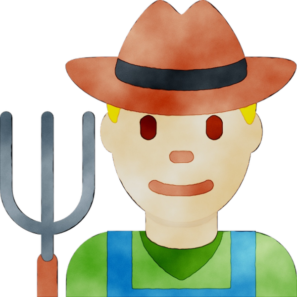 Transparent Emoji Agriculturist Farm Hat Cartoon for Thanksgiving