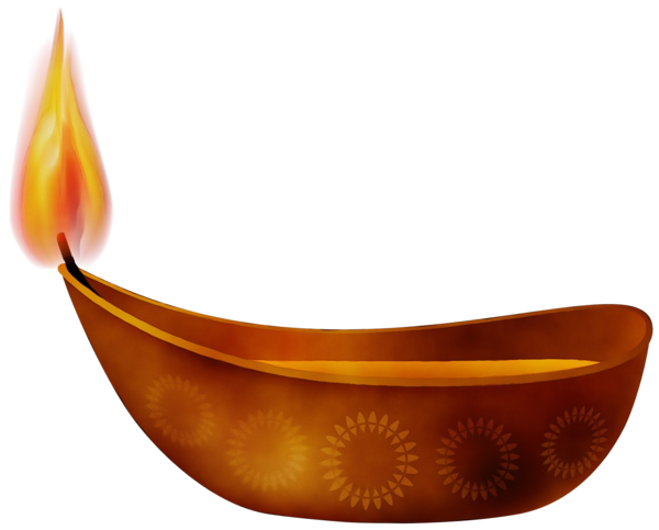 Transparent Diwali Diya Candle Orange Bowl for Diwali