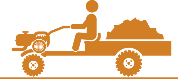 Transparent Tractor Harvest Crop Text Orange for Thanksgiving