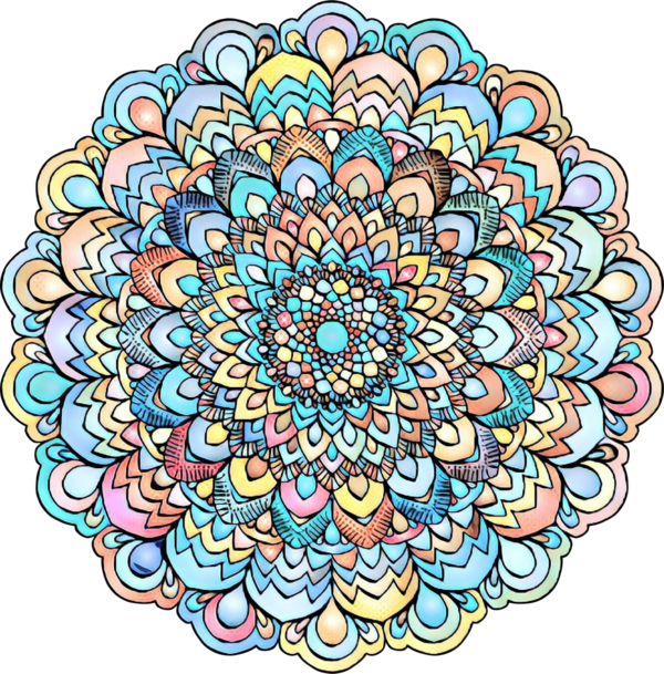 Transparent Mandala Drawing Coloring Book Circle Symmetry for Diwali