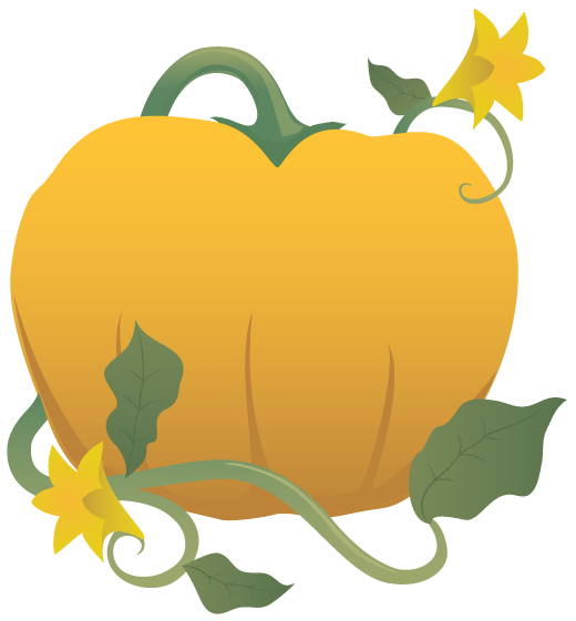 Transparent Pumpkin Vine Cucurbita Flower Leaf for Thanksgiving