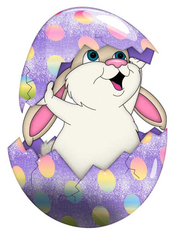 Transparent Easter Bunny Easter Rabbit Purple Pattern for Easter