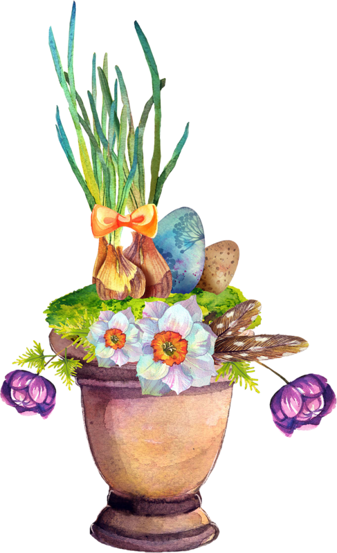Transparent Floral Design Flower Easter Egg Flowerpot for Easter