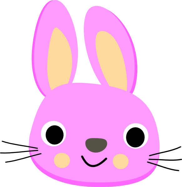 Transparent Easter Bunny Rabbit Holland Lop Pink Purple for Easter
