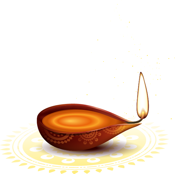 Transparent Candle Oil Lamp Lamp Orange Tableware for Diwali