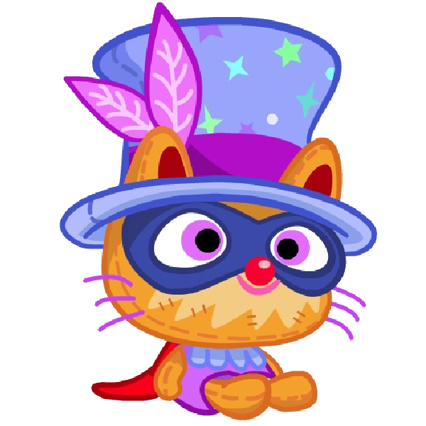 Transparent Moshi Monsters Game Cat Owl Purple for Easter
