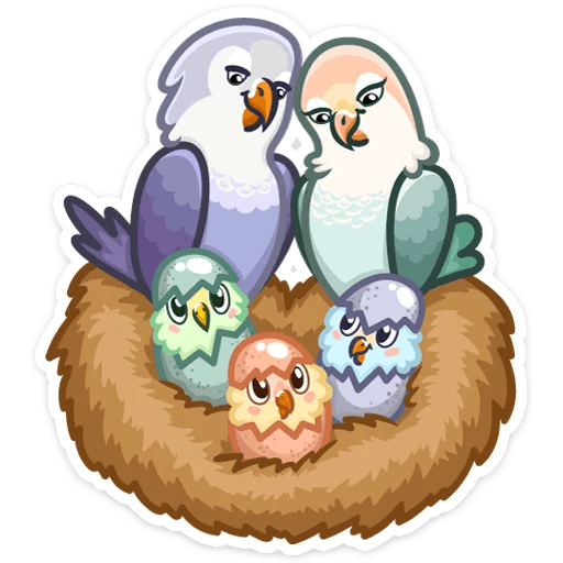 Transparent Lovebird Sticker Telegram Beak Owl for Easter