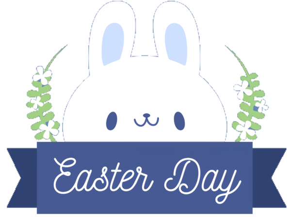 Transparent Rabbit Easter Bunny Logo Text for Easter