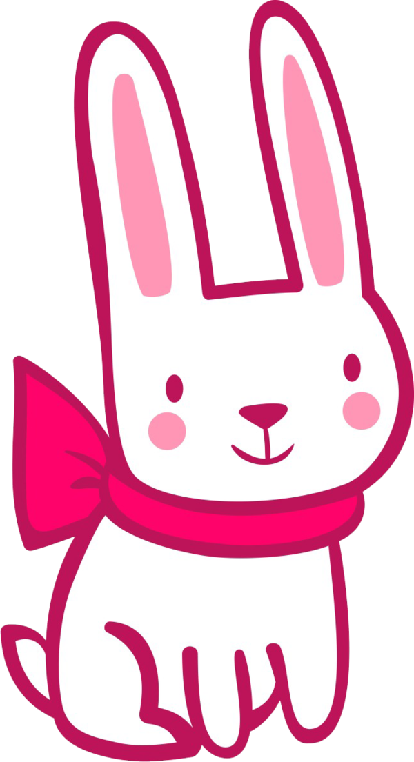 Transparent Rabbit Cartoon Cuteness Pink Area for Easter
