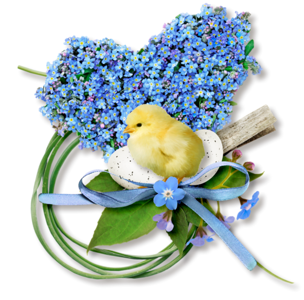 Transparent Easter Floral Design Flower Blue for Easter