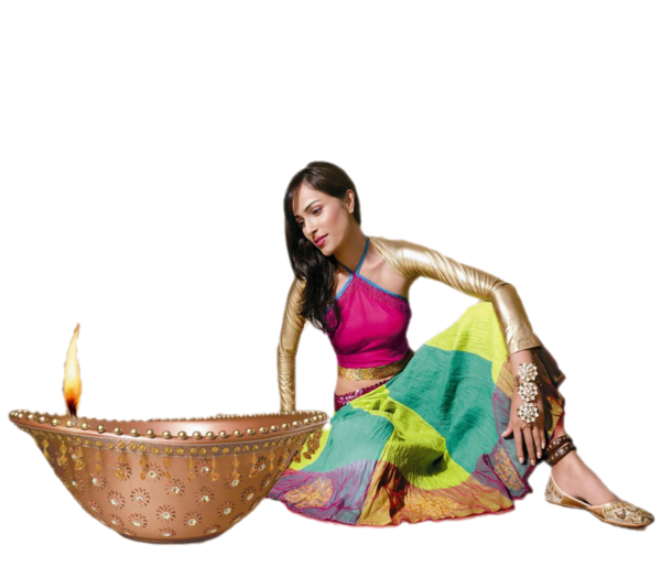 Transparent Diwali Rangoli Hinduism Dancer Abdomen for Diwali