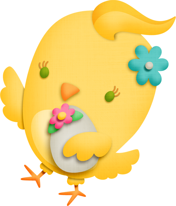 Transparent Silkie Beak Drawing Yellow Easter Egg for Easter