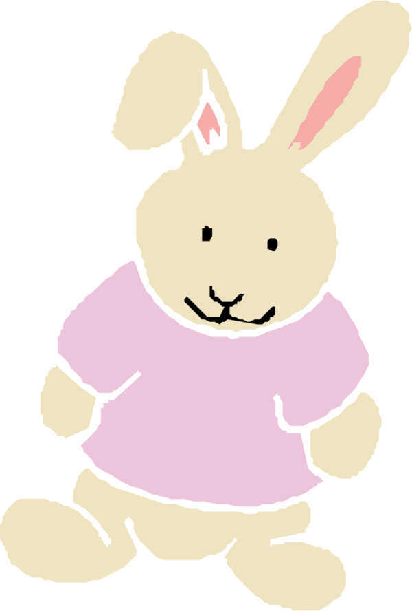 Transparent Rabbit Cartoon Logo Pink Easter Bunny for Easter