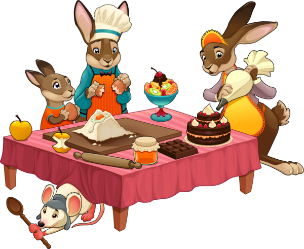 Transparent Candy Apple Cooking Rabbit Cuisine Play for Easter