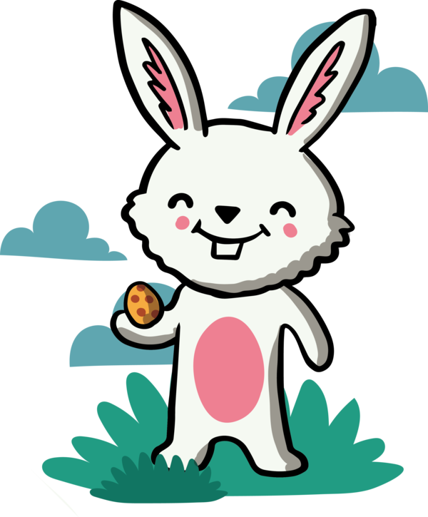 Transparent Easter Bunny Rabbit Cartoon Whiskers for Easter