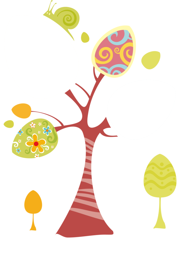 Transparent Easter Cartoon Poster Flora Leaf for Easter