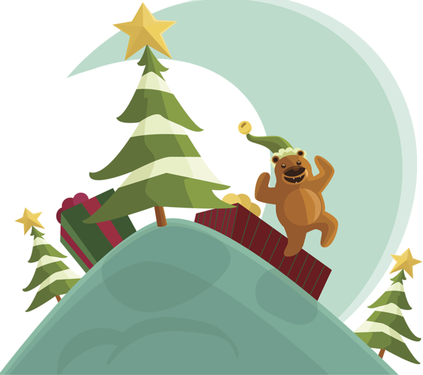 Transparent Poster Cartoon Christmas Tree Christmas Decoration Tree for Christmas