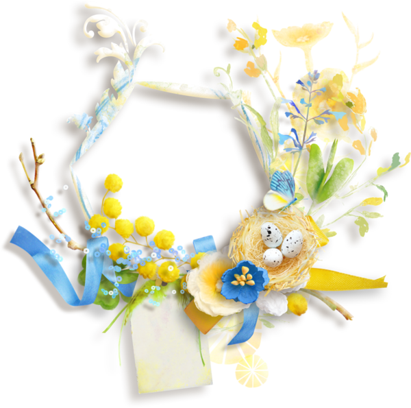 Transparent Easter Floral Design Picture Frames Flower Yellow for Easter