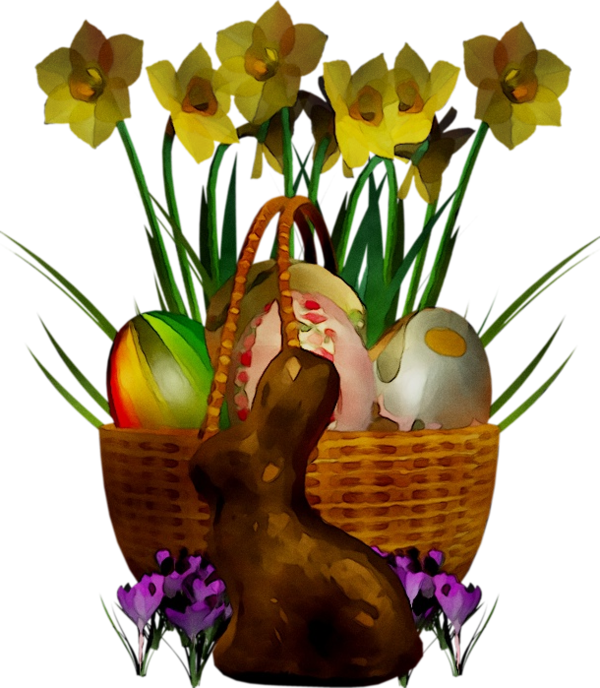Transparent Floral Design Easter Basket Flowerpot Flower for Easter