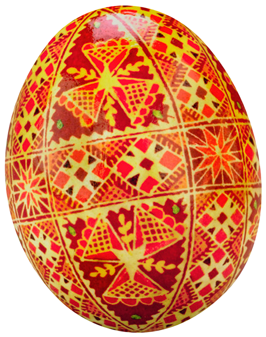 Transparent Easter Pysanka Easter Egg Orange for Easter