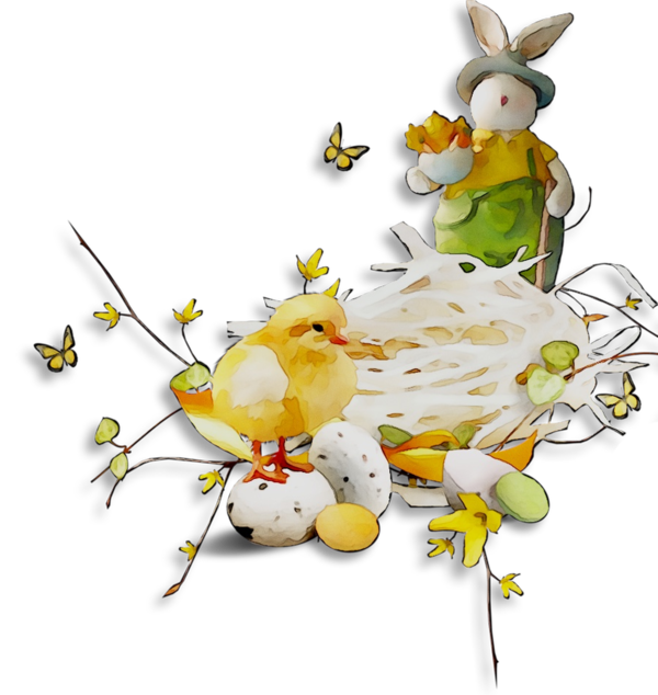 Transparent Bird Yellow Easter Animal Figure for Easter