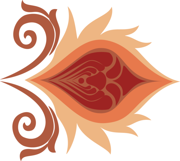 Transparent Sign Symbol Logo Orange Flower for Diwali
