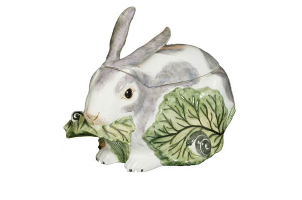 Transparent Mottahedeh Company Porcelain Tableware Hare Figurine for Easter