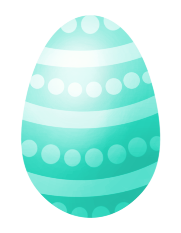Transparent Blue Egg Circle Turquoise Aqua for Easter