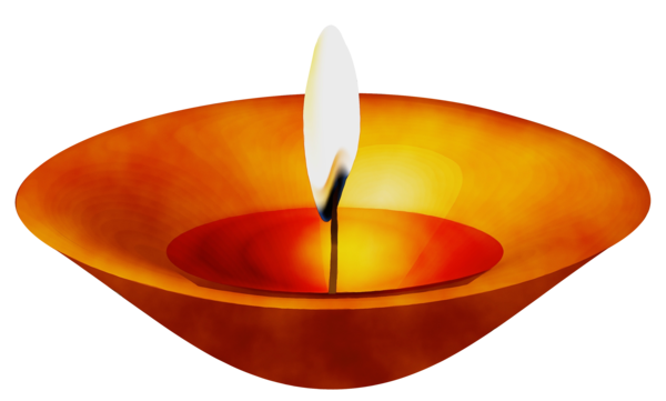 Transparent Wax Lighting Orange for Diwali
