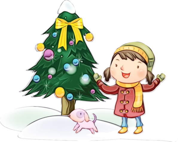 Transparent Christmas Tree Cartoon Christmas Eve for Christmas